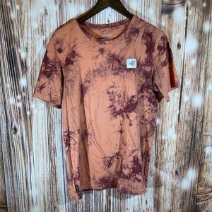 Red And Orange Tye Dye Dutch Bros Crew T Shirt With Corner Logo Large Mens